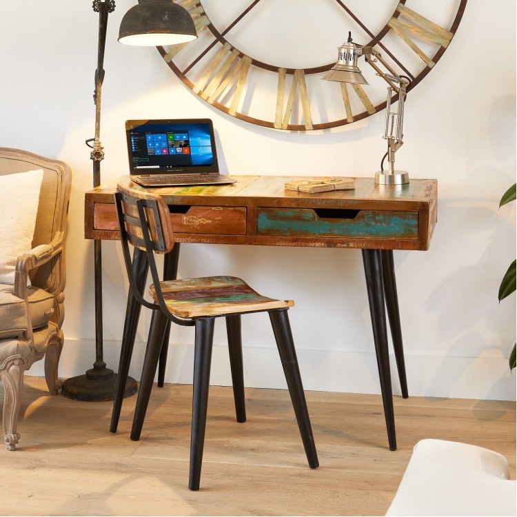 Coastal Chic Reclaimed Wood Furniture Laptop Desk Dressing Table